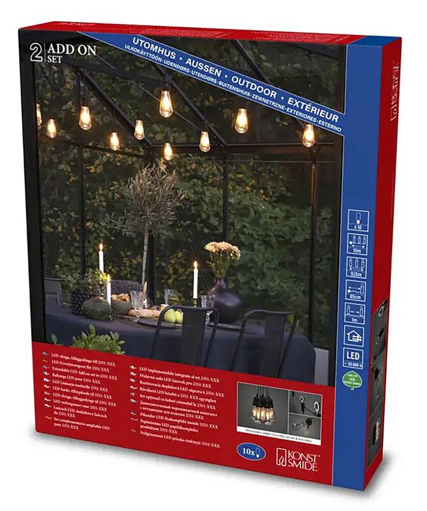 LED-valgussarja Konstsmide Pergola lisakomplekt 10-osaline