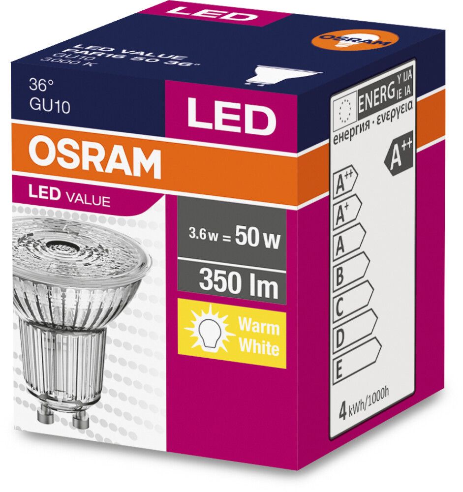 LED-lamp Osram Value PAR16 36 ° 4,3 W/3000 K GU10
