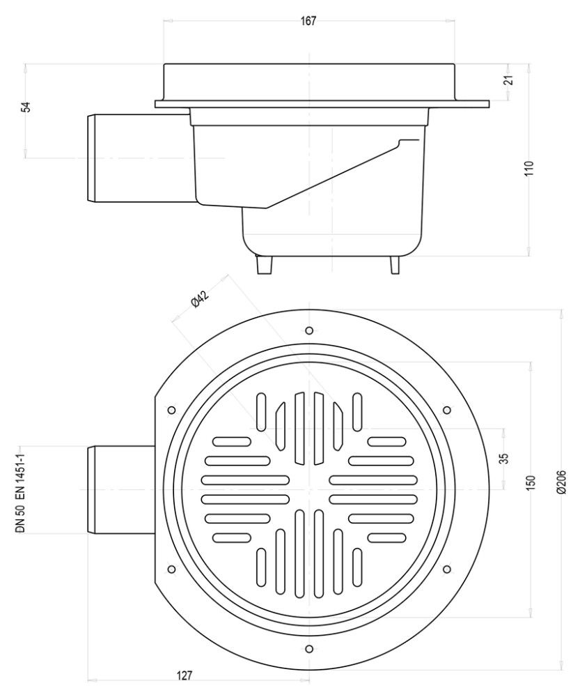 Trapp Vieser DN50/150 madal