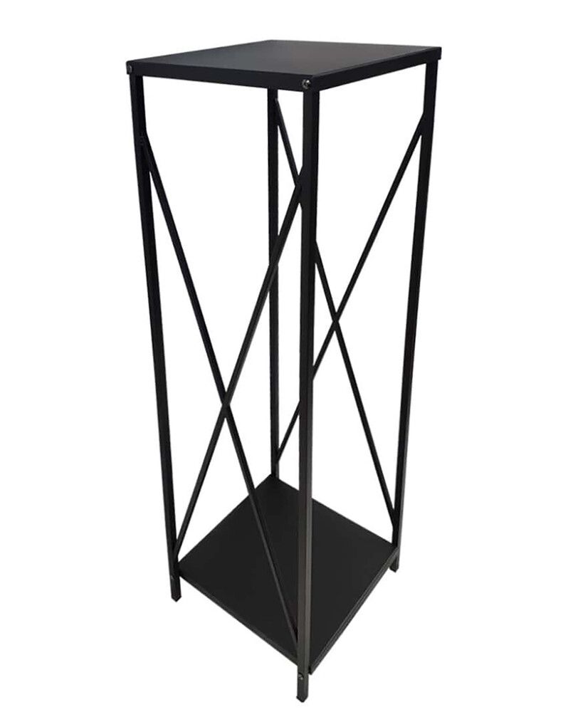 Küttepuude riiul HTT must 34 x 34 x 111 cm