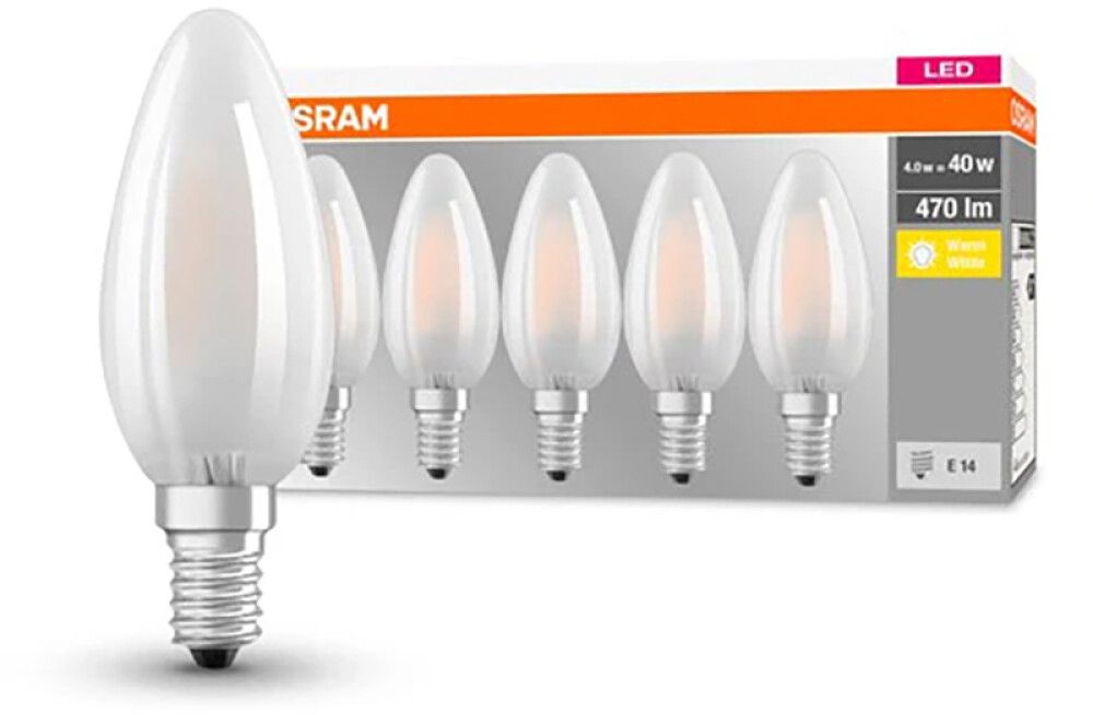 LED-lamp Osram Base CLB40 4W 2700K GL FR E14 5tk/pk