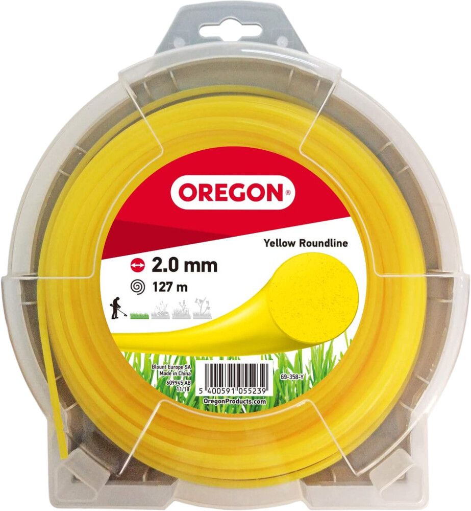 Trimmeri jõhv Oregon 2,0 mm x 127 m, kollane