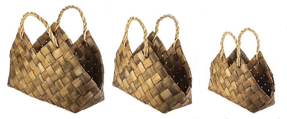 Laastukorv sangaga Weiste 38 x 17 x 32 cm, pruun