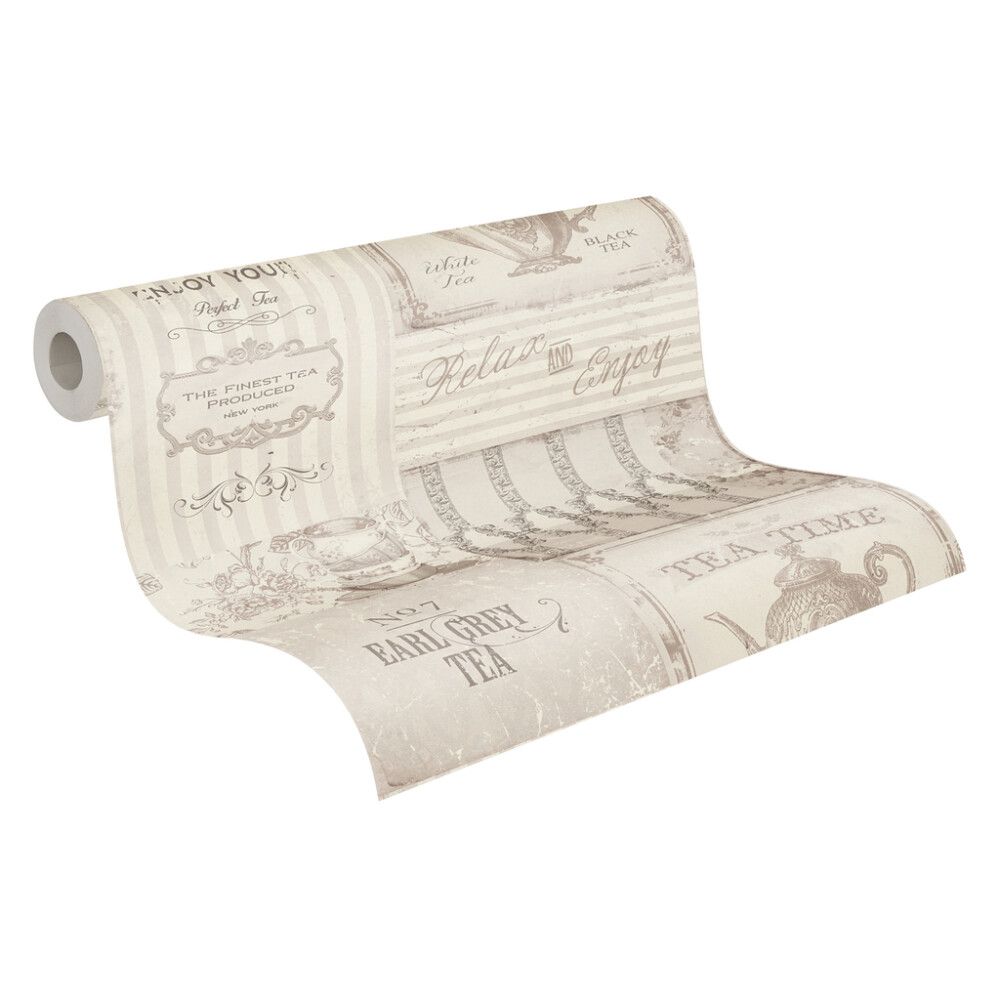 Fliistapeet A. S. Creation Pintwalls Teatime 38727-2 Beež-Valge