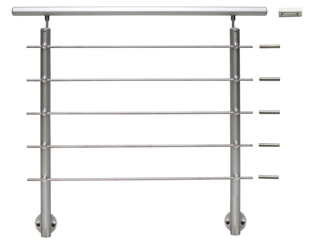 Piirdekomplekt sise- ja väliskasutuseks AG1, anodeeritud alumiinium, külgmine paigaldus