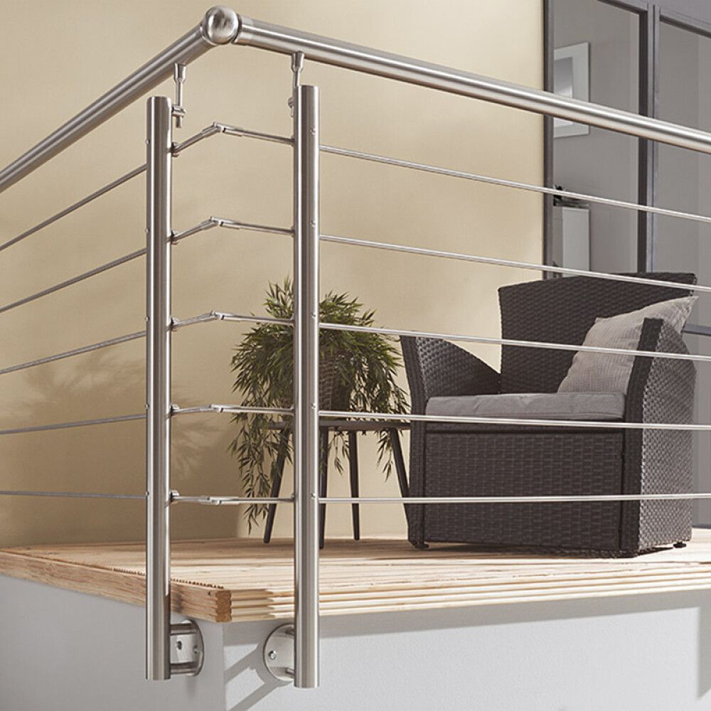 Piirdekomplekt sise- ja väliskasutuseks EG1, roostevaba teras, külgmine paigaldus