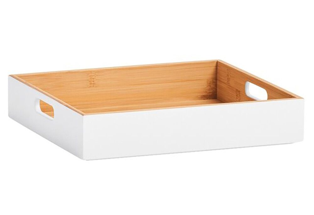 Puitkast Zeller bambus valge 30 x 27 x 6 cm