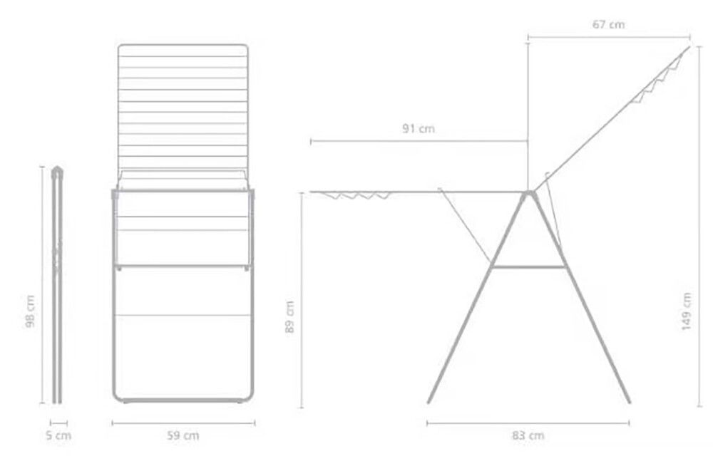 Pesukuivatusrest Brabantia HangOn valge