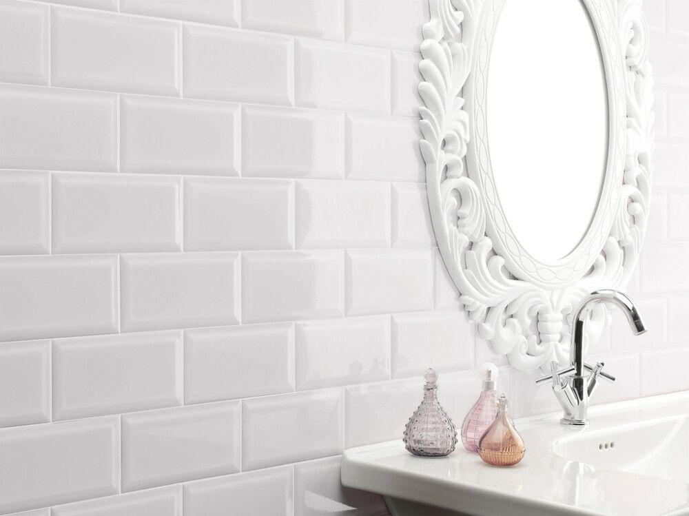 Seinaplaat Metro läikiv valge 10 x 20 cm