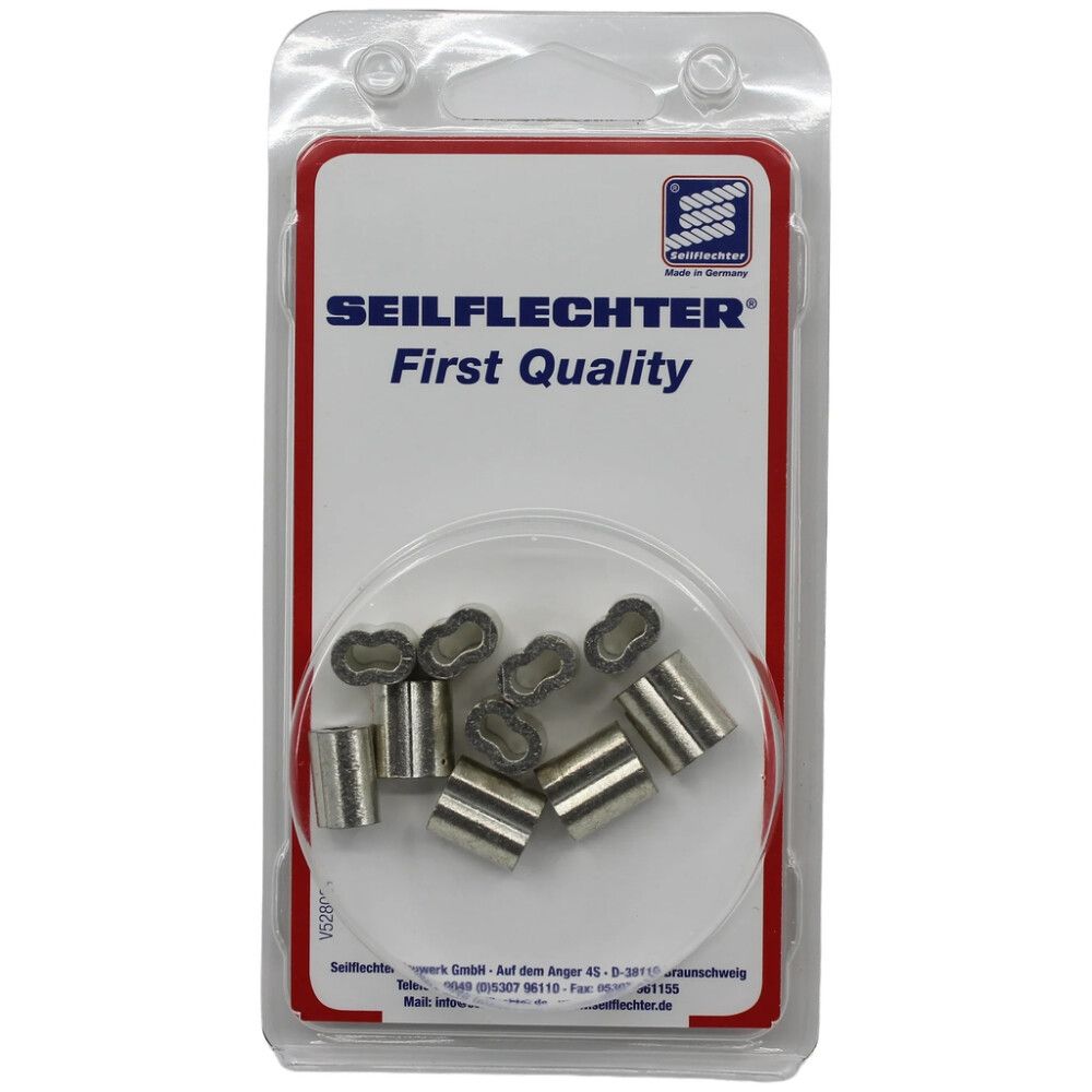 Presshülss Seilflechter tsingitud vask 3,0-3,5 mm 10 tk