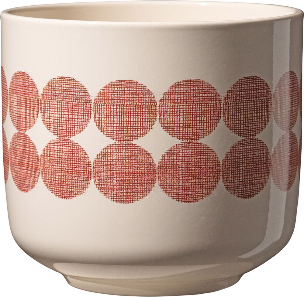 Ümbrispott Bari Retro Ø 13 cm, beež/punane