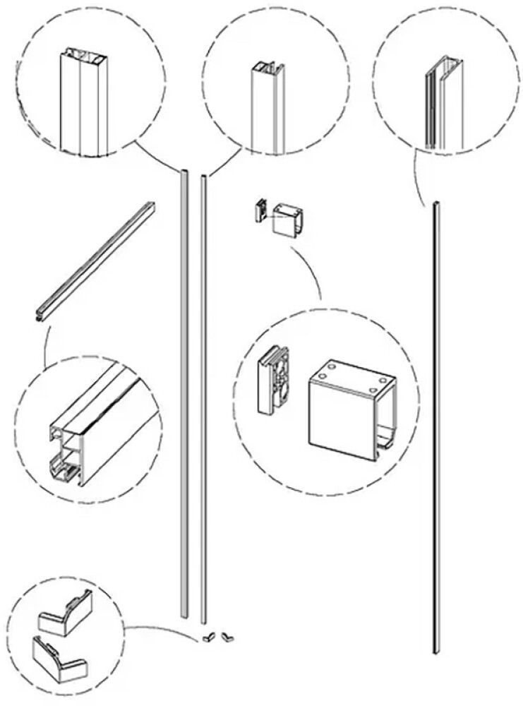 Kinnituskomplekt Camargue  Roma Mix & Match nurga must