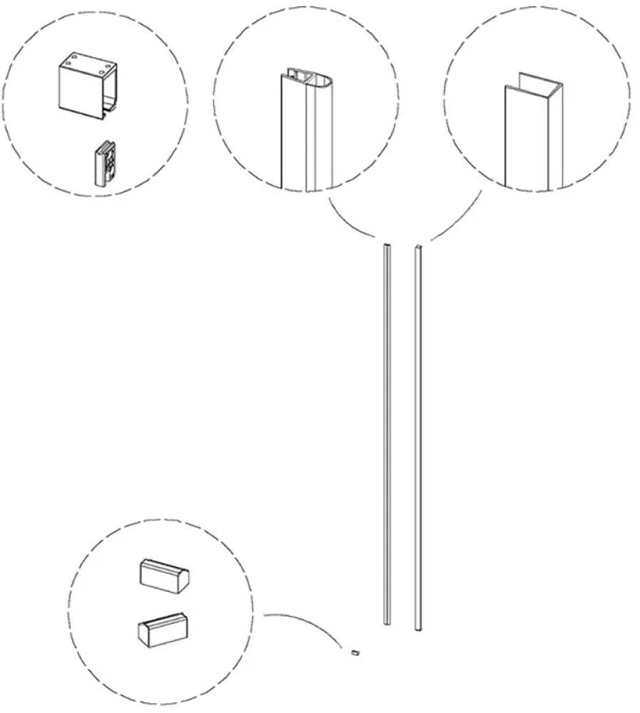 Kinnituskomplekt Camargue  Roma Mix & Match nišš must