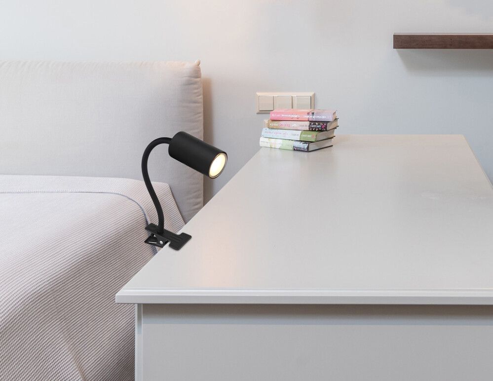 Valgusti näpitskinnitusega Globo Robby must