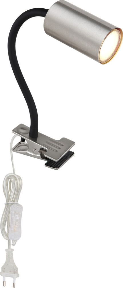 Valgusti näpitskinnitusega Globo Robby hõbedane