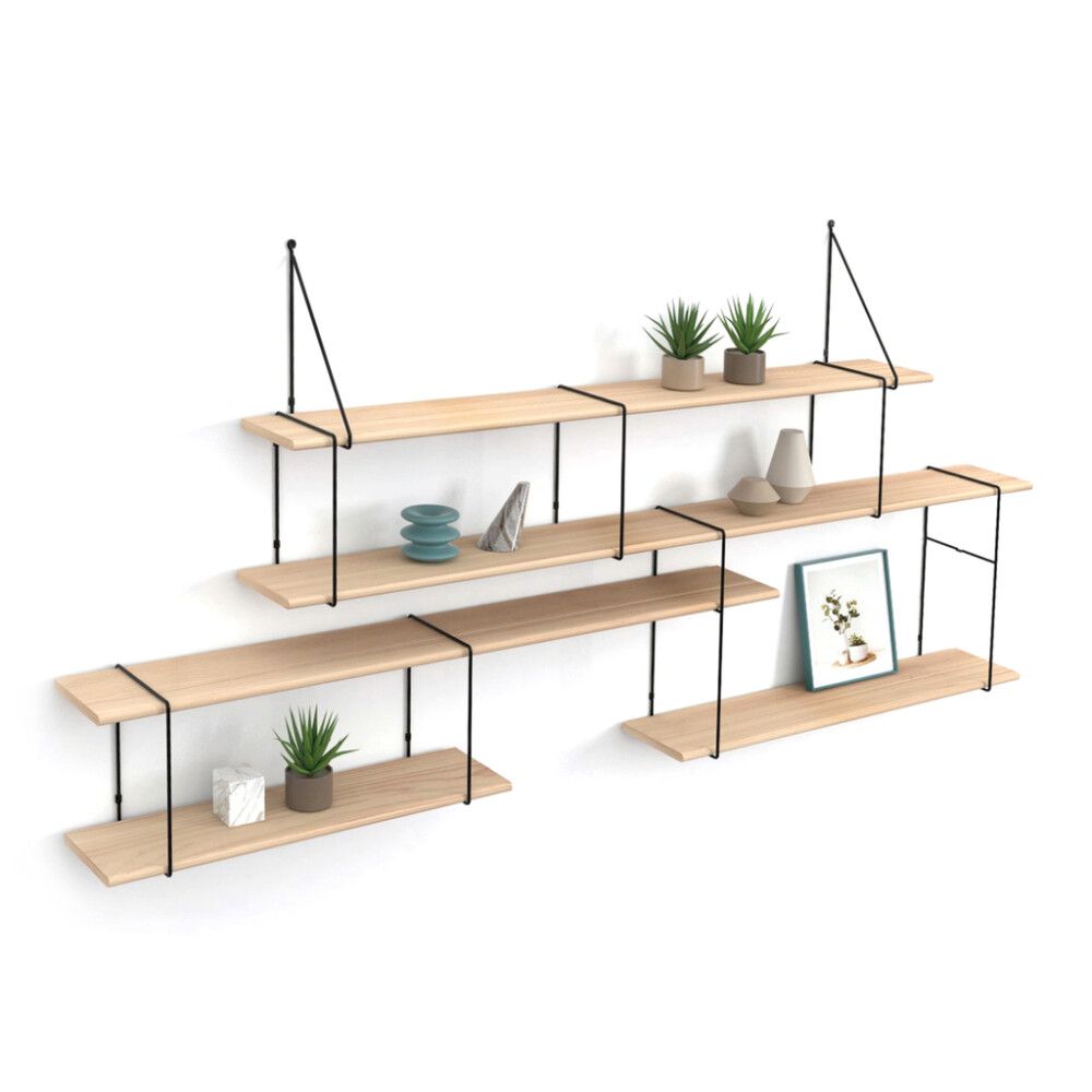 Riiulikandur REI 19 x 47 x 0,5 cm must