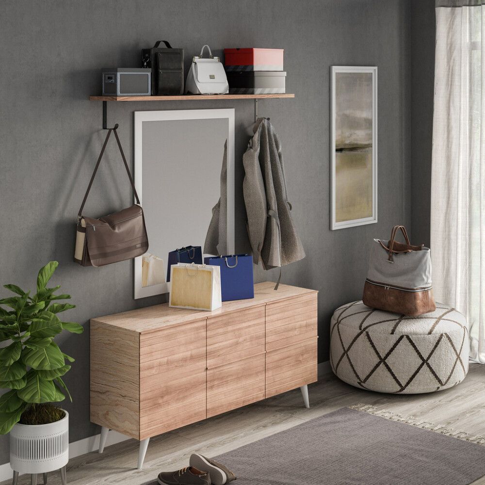 Riiulikandur REI 18 x 14,5 x 2 cm konksuga must