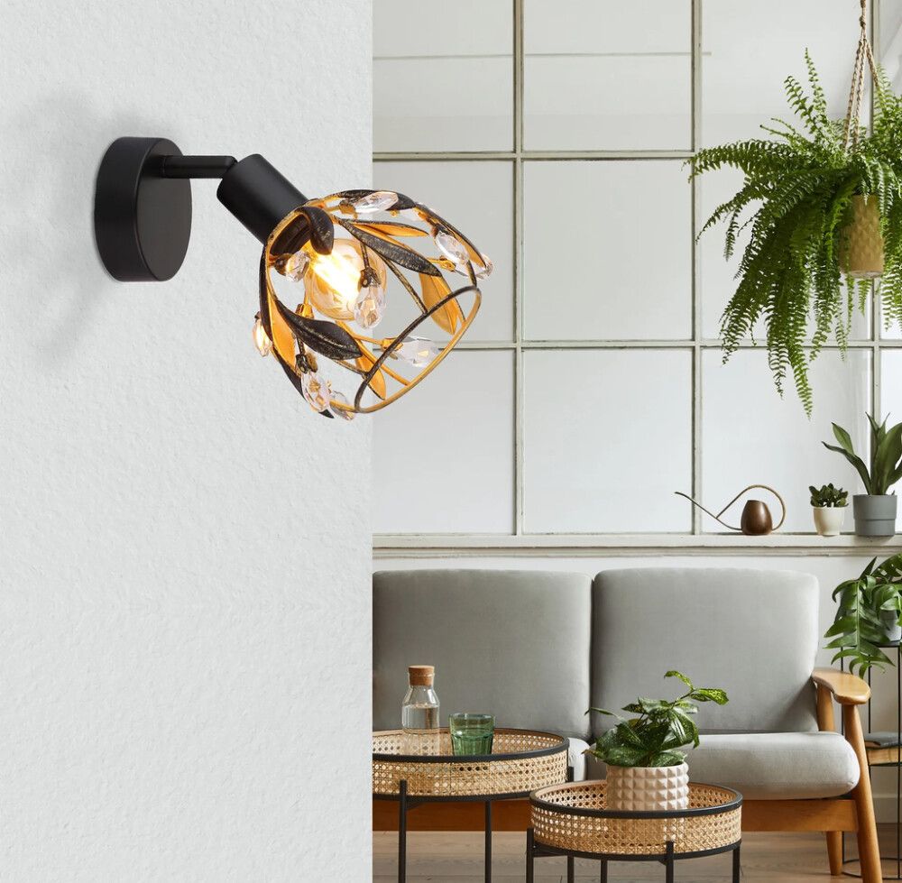 Kohtvalgusti Globo Mika must/kuldne