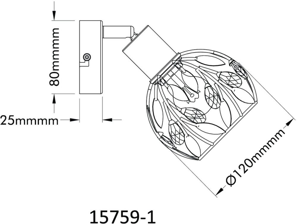 Kohtvalgusti Globo Mika must/kuldne