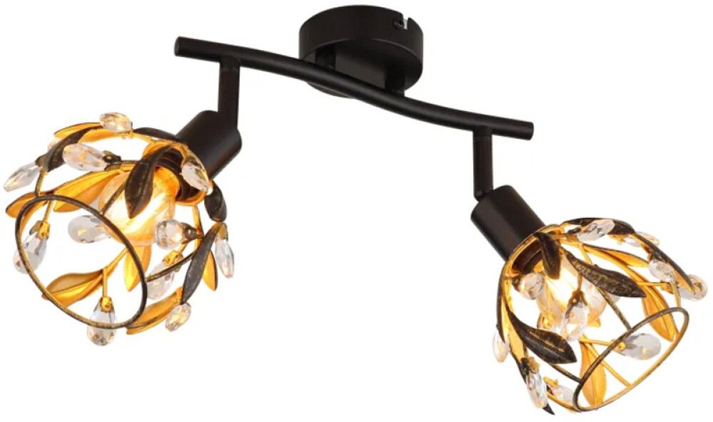 Kohtvalgusti Globo Mika 2-osaline must/kuldne