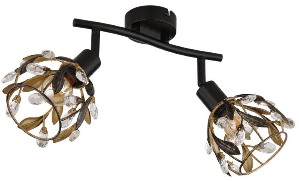 Kohtvalgusti Globo Mika 2-osaline must/kuldne