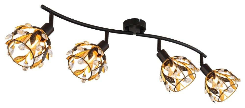 Kohtvalgusti Globo Mika 4-osaline must/kuldne