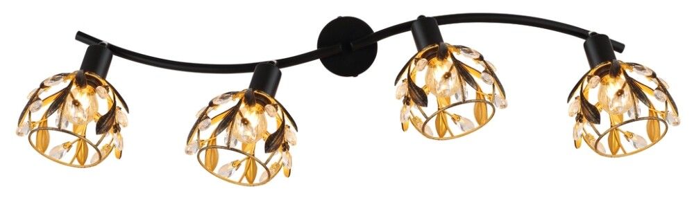 Kohtvalgusti Globo Mika 4-osaline must/kuldne