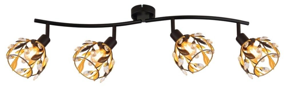 Kohtvalgusti Globo Mika 4-osaline must/kuldne