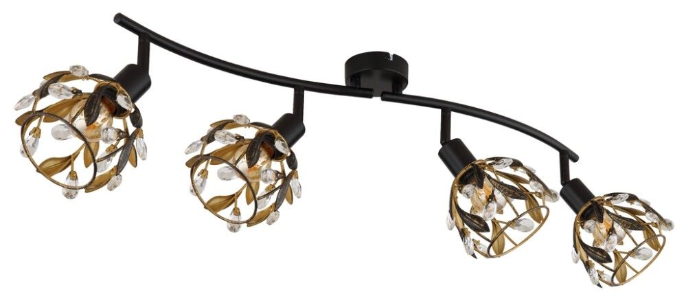 Kohtvalgusti Globo Mika 4-osaline must/kuldne