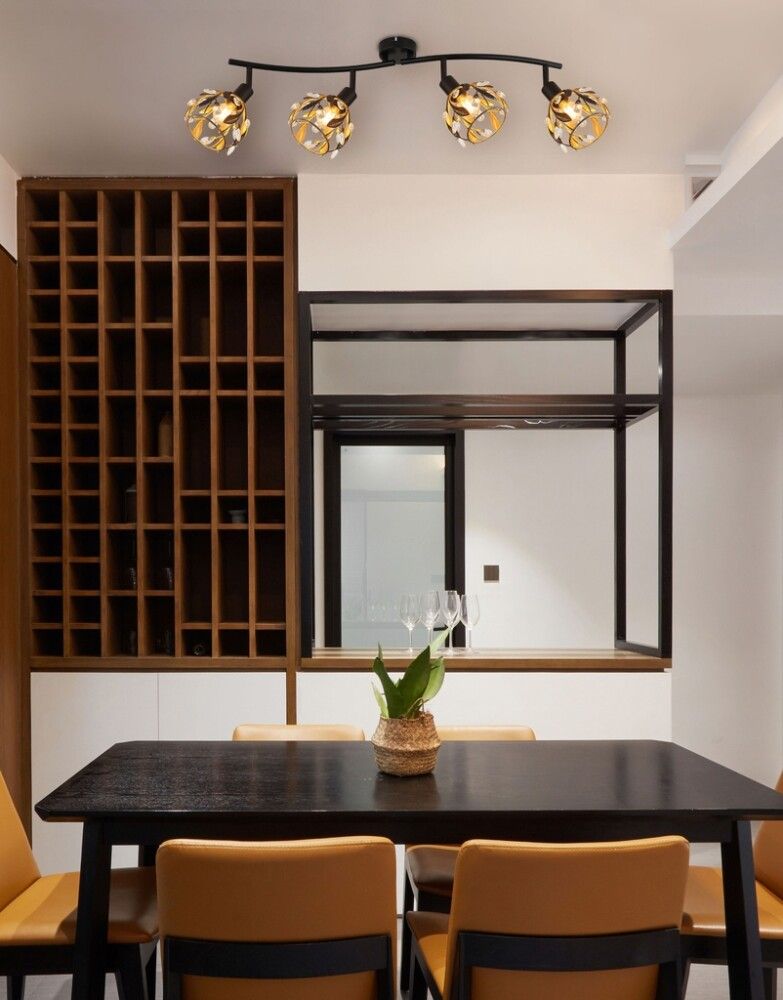 Kohtvalgusti Globo Mika 4-osaline must/kuldne