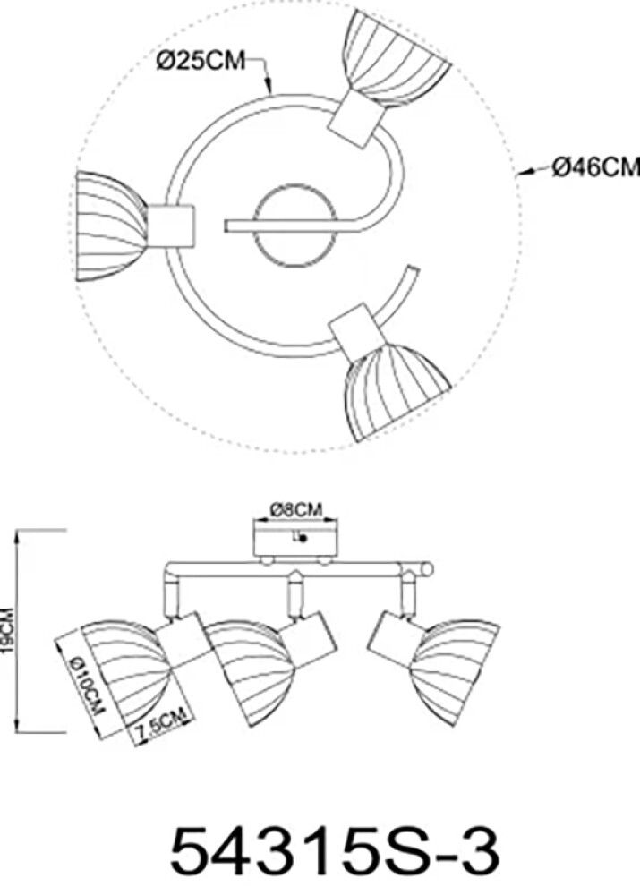 Kohtvalgusti Globo Zachery 3-osaline