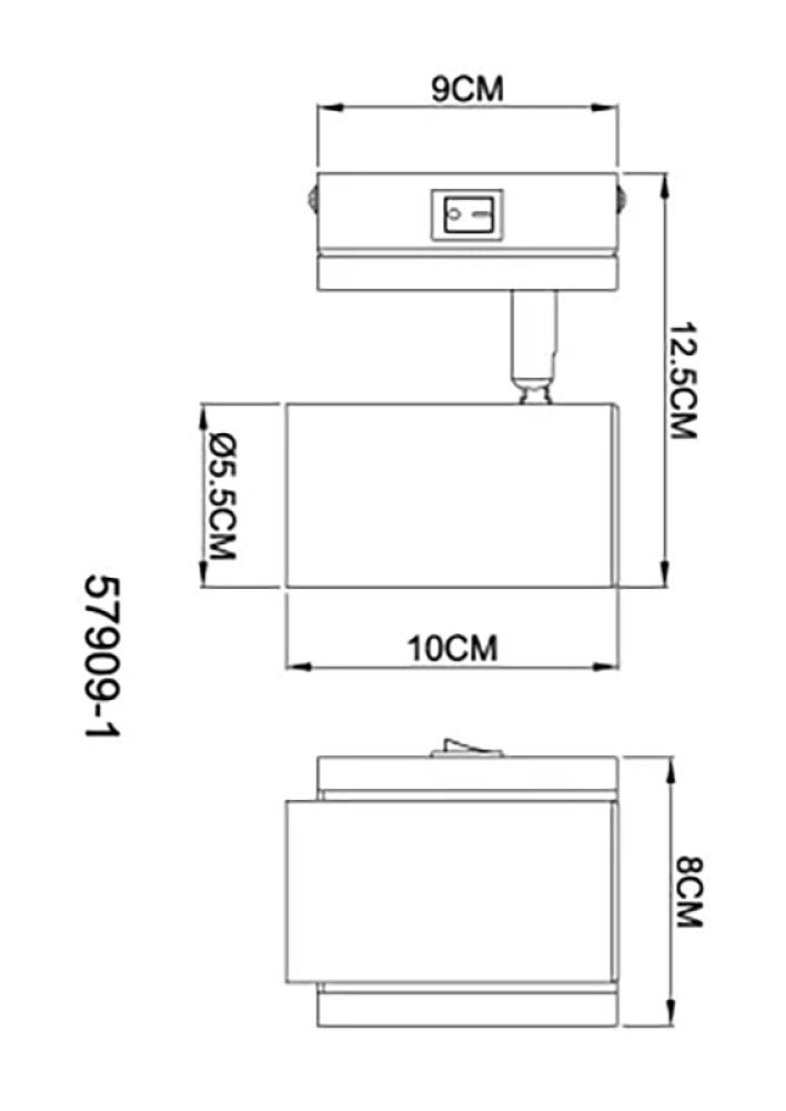 Kohtvalgusti Globo Kayden 1-osaline mattmust