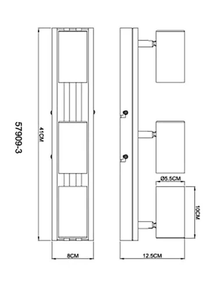 Kohtvalgusti Globo Kayden 3-osaline mattmust