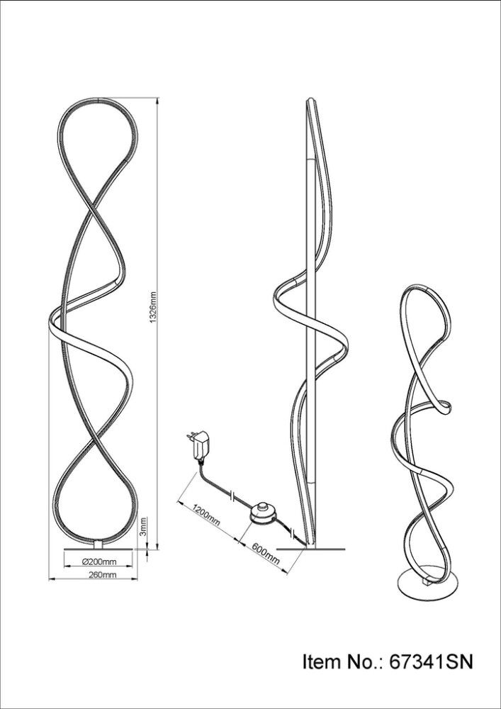 Põrandavalgusti Globo Swirl  132 cm