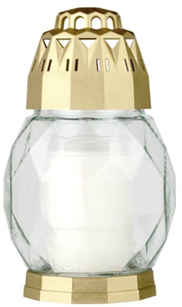 Hauaküünalt klaasist teemant 24 h läbipaistev, kuldne