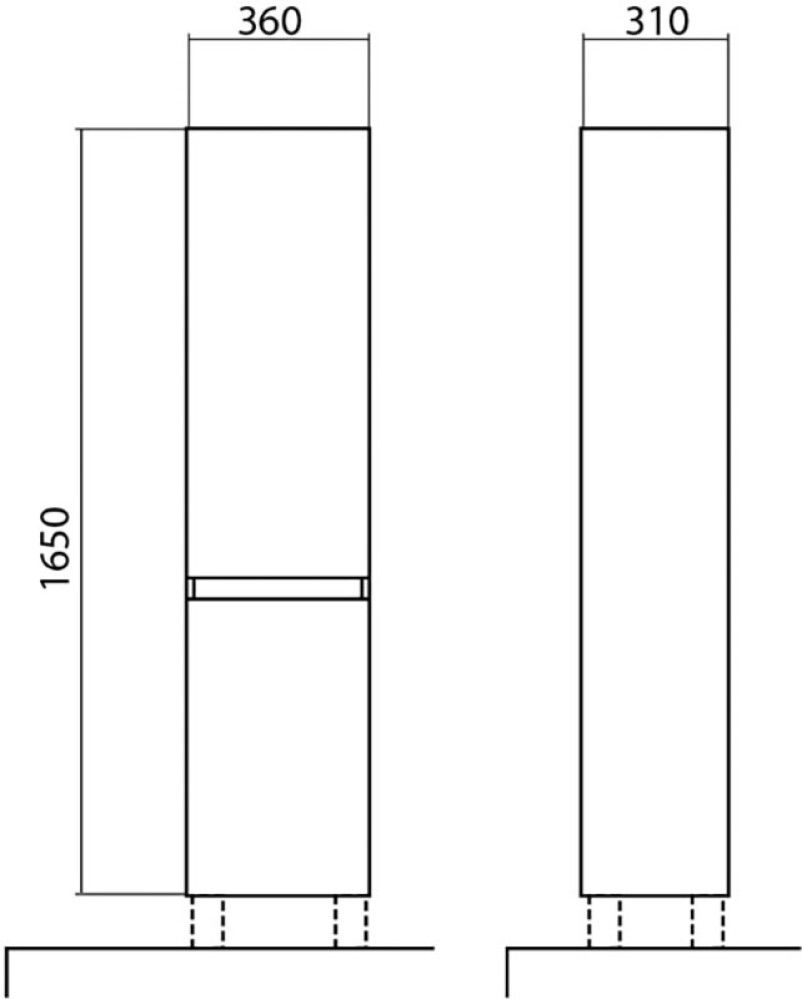 Kõrge kapp Aquarodos Elite 36 cm valge