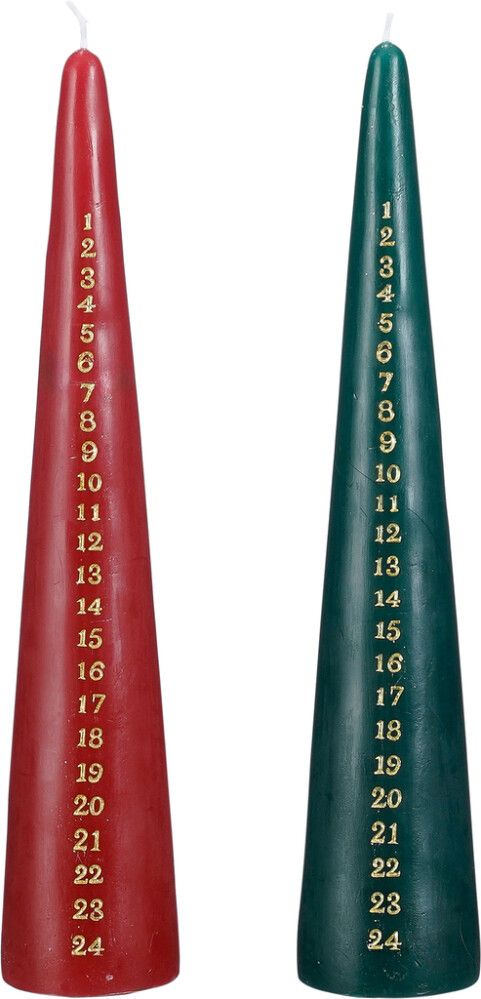 Lauaküünal jõulukalender valik 30 cm, punakasroheline