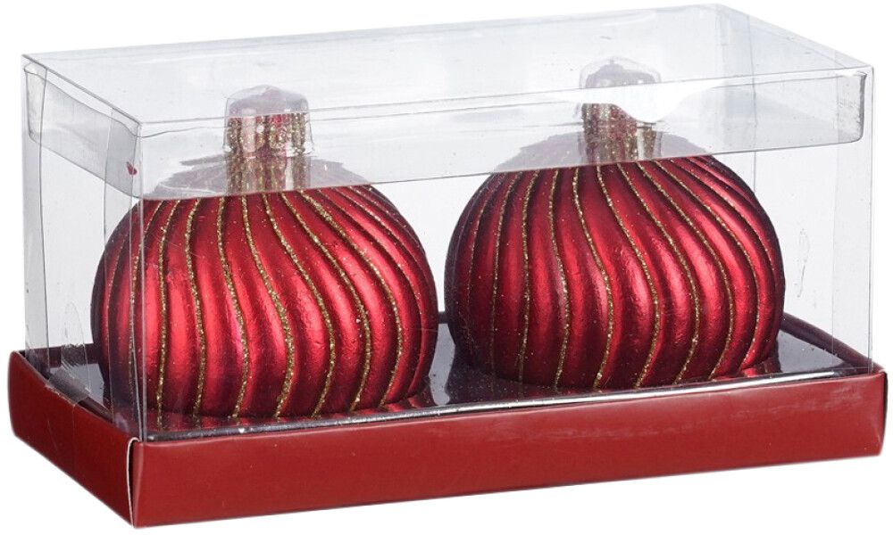 Küünal jõulukuuse ehe valik7,5 cm 2 tk/pk, punaroheline