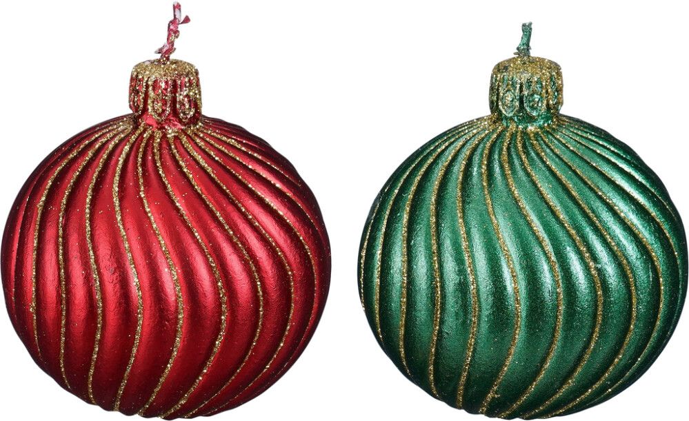 Küünal jõulukuuse ehe valik7,5 cm 2 tk/pk, punaroheline