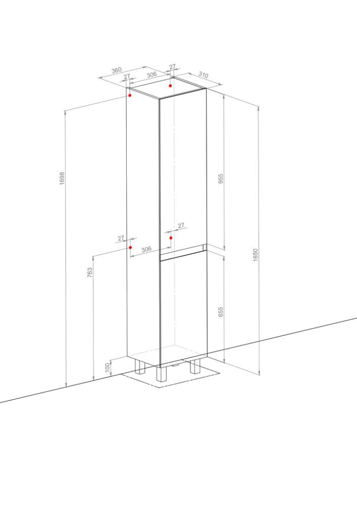 Kõrge kapp Aquarodos Elite 36 cm hall