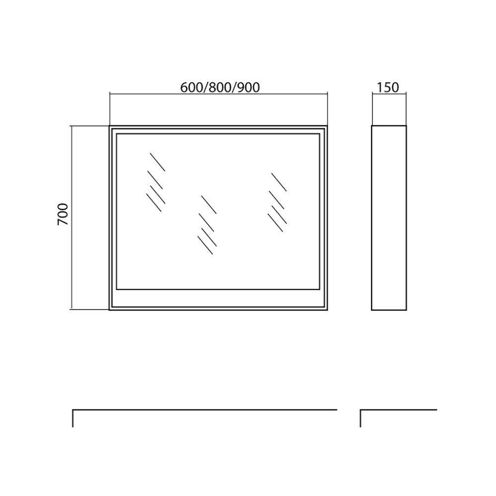 LED-peegel  Aquarodos Edda tamm 80 x 70 cm