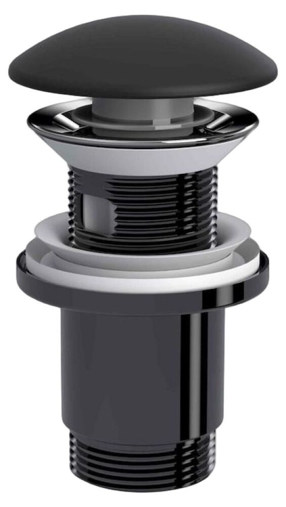 Valamu põhjaklapp IZY Click‑Clack 1 1/4″ ülevooluga matt must