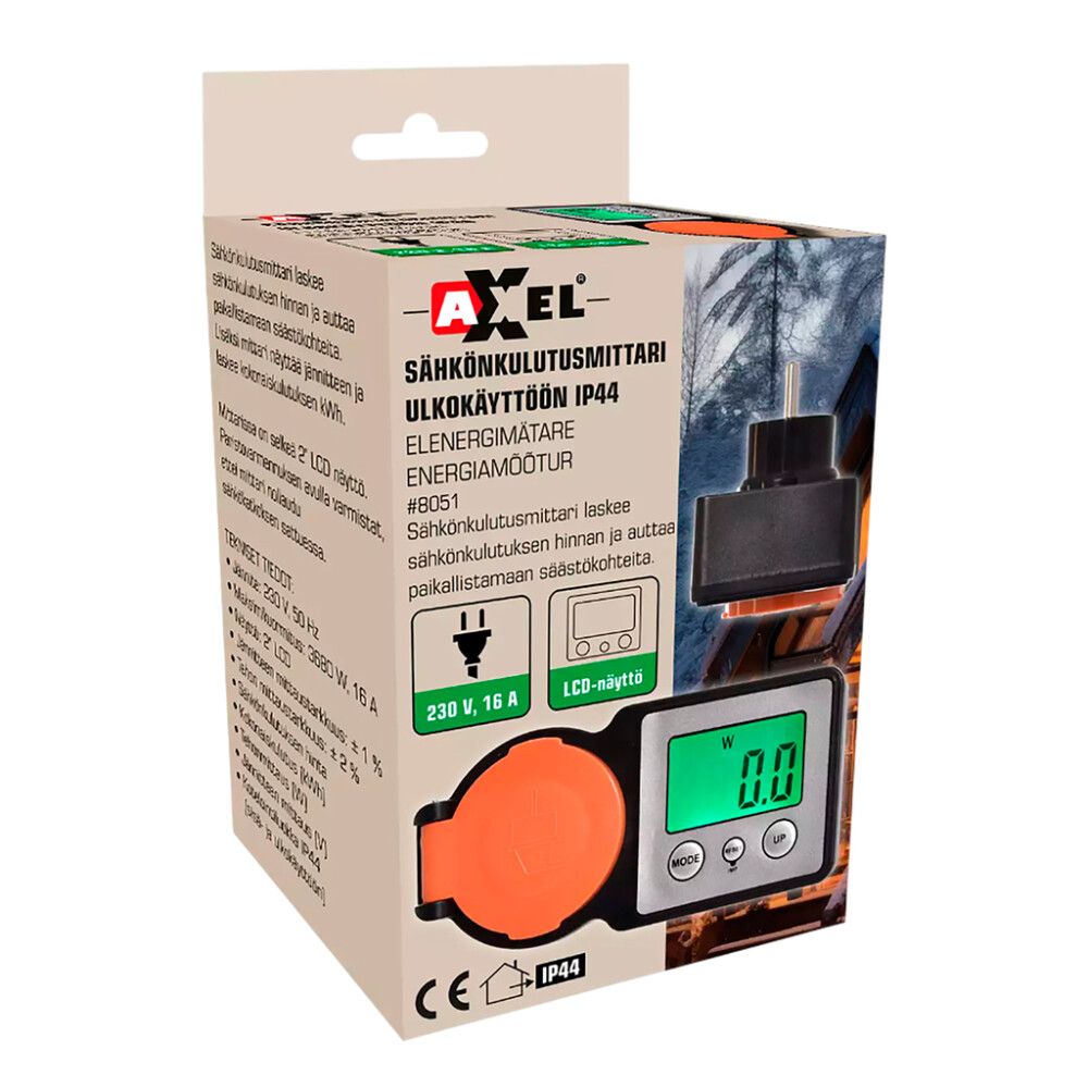 LCD ekraaniga elektriarvesti Axxel 3680 W 16 A IP44