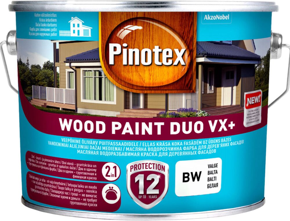 Pinotex Wood Paint Duo VX+ BW 10 l, valge