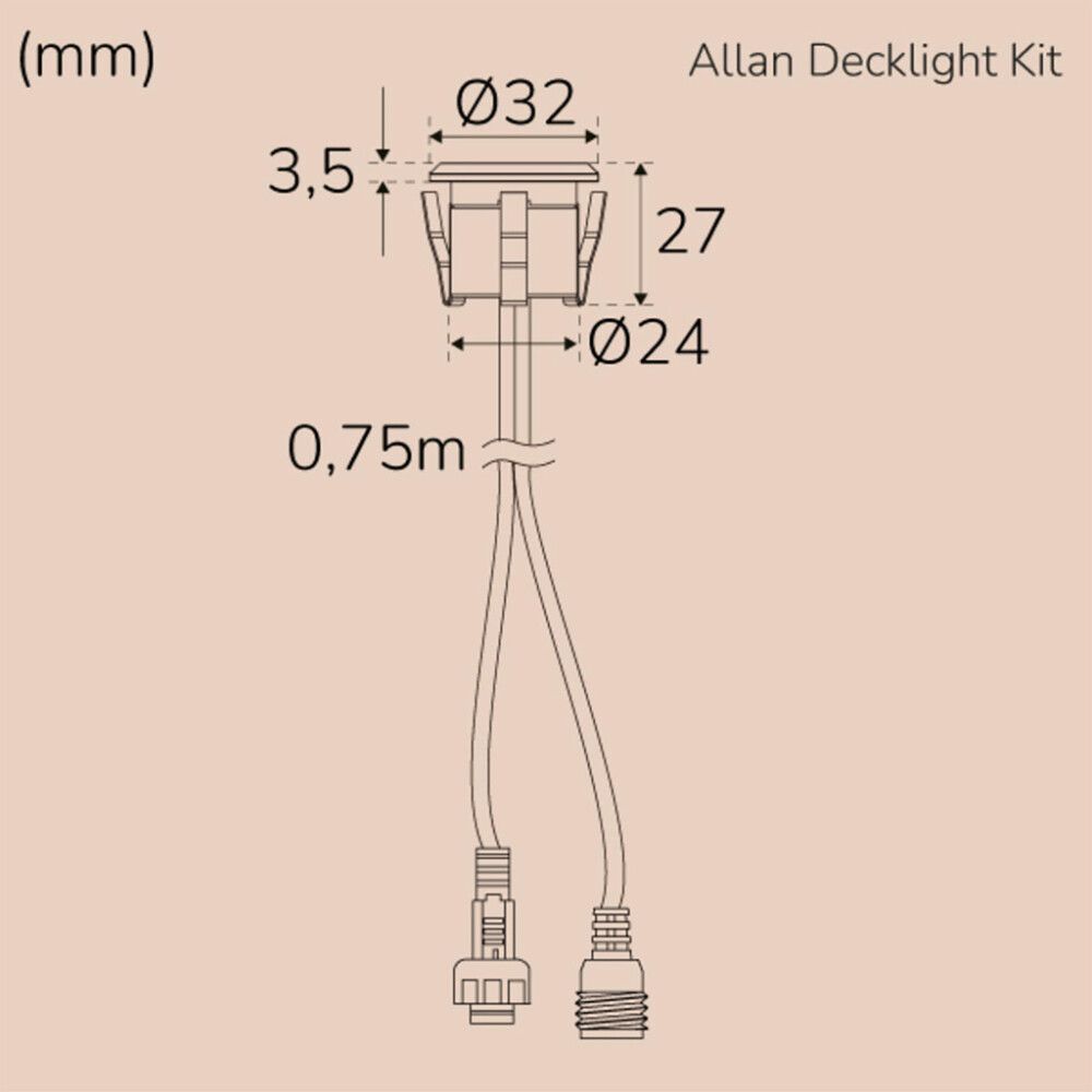 Terrassivalgusti Llitt Allan 4-osaline