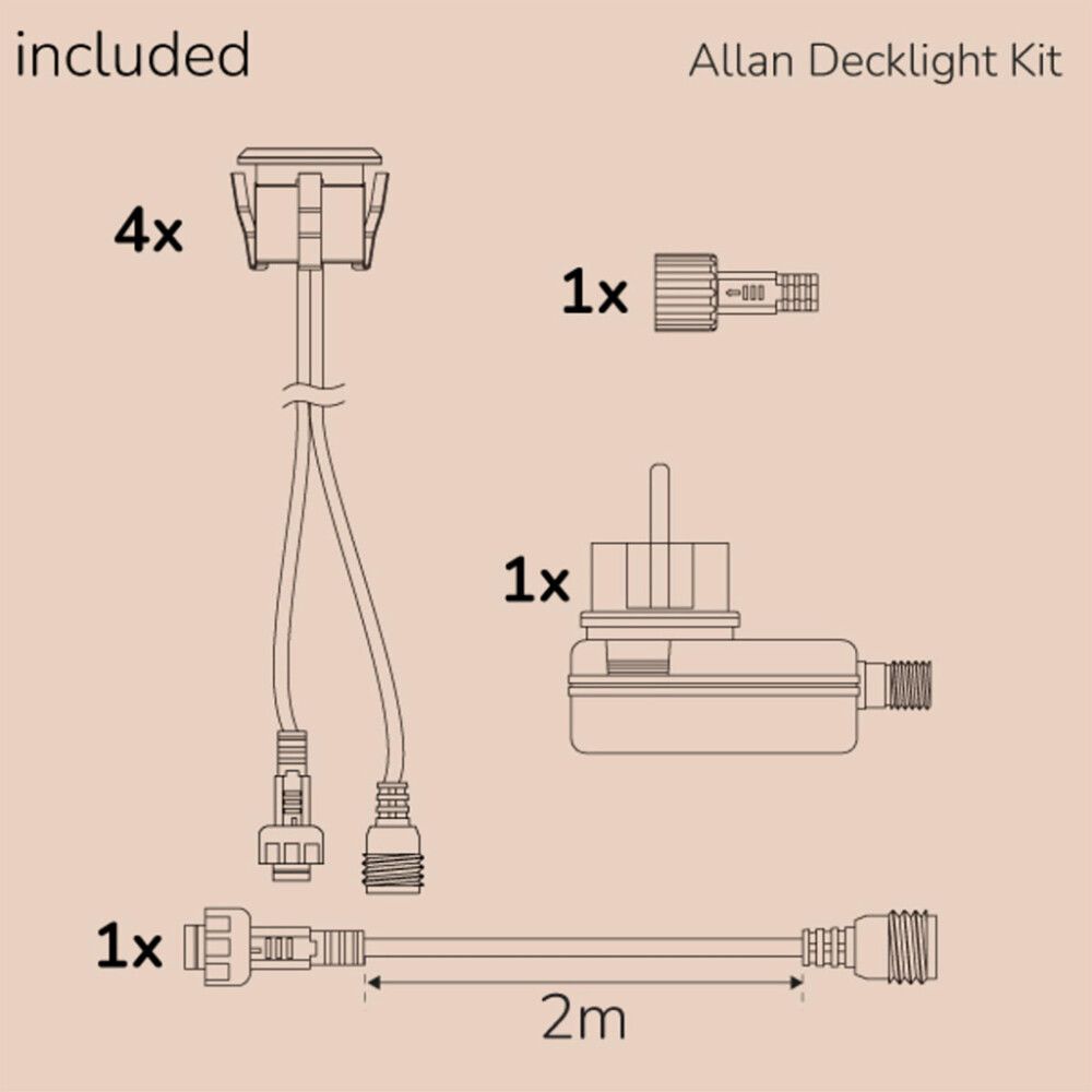 Terrassivalgusti Llitt Allan 4-osaline