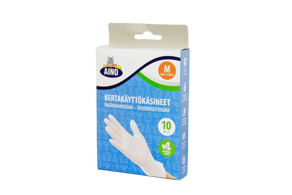 Ühekordsed kummikindad 7 - 7½ Aino 10 tk