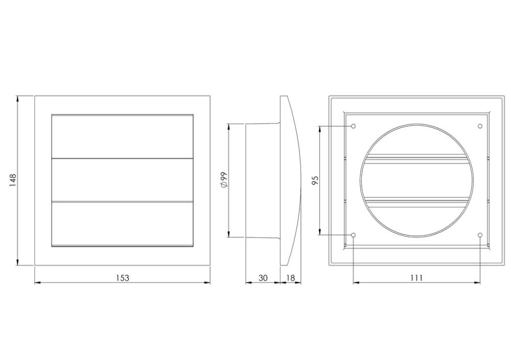 Ventilatsioonirest Europlast pruun 150 x 150 mm labadega