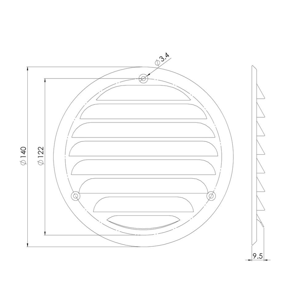 Ventilatsioonirest Europlast tsingitud ⌀ 100