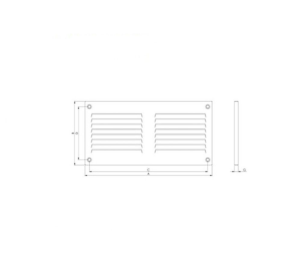Ventilatsioonirest valge 30 x 10 cm